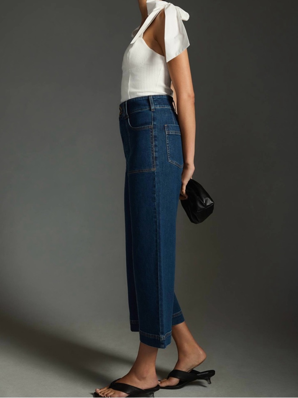 Anthropologie Pilcro | The Skipper Seamed High-Rise Cropped Wide-Leg Jeans ~ 30 - Picture 6 of 15